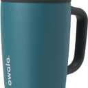 Owala SmoothSip Slider Stainless Steel Insulated Travel Mug with Handle, 100% Leak Proof, For Hot and Cold Drinks, Travel Friendly with Sliding Lock Lid, 12oz, BPA Free, Leak Proof, High Dive