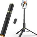 62" Phone Tripod Stand, Portable Lightweight Travel Tripod for Selfies Video Recording Vlog, Extendable iPhone Stand Compatible with iPhone Android