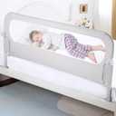 NUTIKAS Baby Bed Rail Guard for Toddlers - 58.7" Toddler Bed Rails for Twin, Full, Queen, King Bunk Size Bed Swing Down Bedrail Extra Tall Child Safety Side Railing Guards for Kids