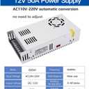 50A 600W 12V DC Power Supply, Universal Regulated Switching AC 110V/220V to DC Converter (SMPS) Transformer Driver Adapter for LED Strip Lights, CCTV Camera System, 3D Printer, Radio, Computer Project