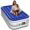 Xsleep Twin Air Mattress with Built in Pump Luxurious Comfort 16" Raised Inflatable Mattress Twin Airbed Blow Up Mattress for Home and Guests 75"*39"*16"Air Bed 2 Mins Fast Inflate/Deflate 330 lbs Max