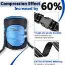 Frelaxy Compression Sack, 40% More Storage 11L Compression Stuff Sack, Water-Resistant & Ultralight Sleeping Bag Stuff Sack - Space Saving Gear for Camping, Hiking,  Blue, Small