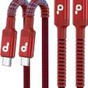 USBC to C Cable 6FT, 2 Pack USB C Cables, Type C Fast Charging Cable Nylon Braided USBC Charger Cable Compatible with iPhone 17/16/15/Pro/Plus/Pro Max/Samsung Galaxy S23/LG and More-Red