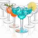 ZENFUN 6 Pack 16oz Acrylic Margarita Glasses, Clear Goblets, Unbreakable Cocktail Cups, Reusable Party Drinking Glasses for Martini, Whiskey, Gin, BPA-free