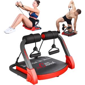 Ab Machine Ab Workout Equipment Sit Up Machine & Exercise Equipment Ab Crunch Machine for Stomach Workout Ab Core Trainer Abdominal Machine for Home Gym with Resistance Bands