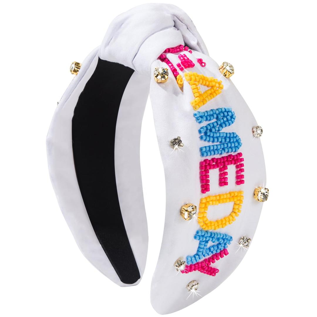 Gosuoa Game Day Knotted Headband for Women, Gameday Outfits Football Soccer Mom Essentials (1 Count (Pack of 1))