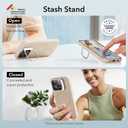ESR for iPhone 15 Pro Case, MagSafe Silicone Case with Stand, Military-Grade Protection, Built-in Camera Stash Stand, Magnetic Phone Case for iPhone 15 Pro, Cloud Series,Light Tan
