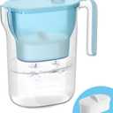 Waterdrop PT-05B-L Water Filter Pitcher, 7-Cup, NSF Certified, 200-Gallon Long-Life Filter Purifier, Reduces Chlorine and PFOA/PFOS, for Countertop, Replaces 6,400 Plastic Water Bottles a Year, Blue