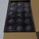 Liliful 36 Pcs Farmhouse Ball Ornaments Set Distressed Christmas Tree Ornaments Vintage Christmas Balls for Retro Holiday Party Decor (Black)