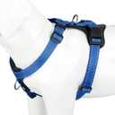 Plutus Pet Adjustable No Pull Dog Harness with Leather Accents, Heavy Duty Reflective Nylon Vest for Training, Hiking, Easy Walk Harness for Small, Medium, Large Dogs (Royal Blue, M)