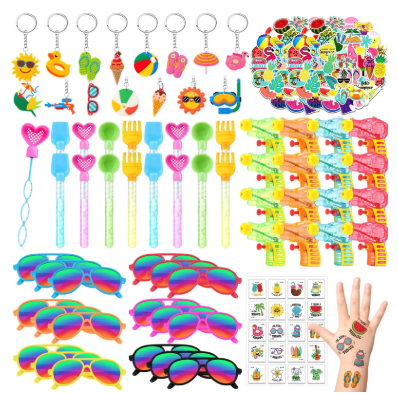 Vertintong 118 Pcs Summer Pool Party Favors Summer Tattoo PVC Pool Stickers Summer Pool Sunglasses Bulk Water Guns Bubble Wands Summer Tattoo Hawaiian Luau Birthday Decorations Supplies