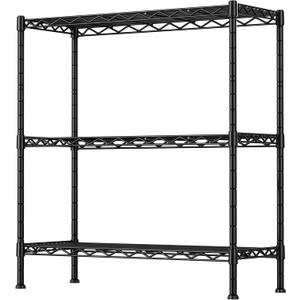 REGILLER 3-Shelf Adjustable Heavy Duty Storage Shelves,Metal Organizer Wire Rack for Laundry Bathroom Kitchen Pantry Closet Garage Shelving(Black,17.7" D x 35.4" W x 35.8" H)