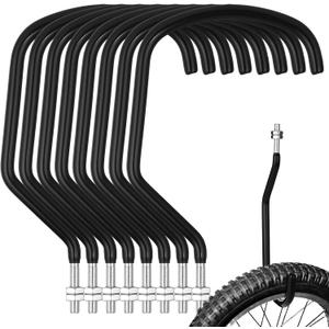 Shimeyao 8 Pcs Machine Thread Bicycle Storage Hook with Nut Heavy Duty Bike Hooks M10 x 1.5 Machine Threading Hook Rubber Coated Bicycle Hanger for Hanging Large Mountain Bike Tire (4.92 Inch,Black)