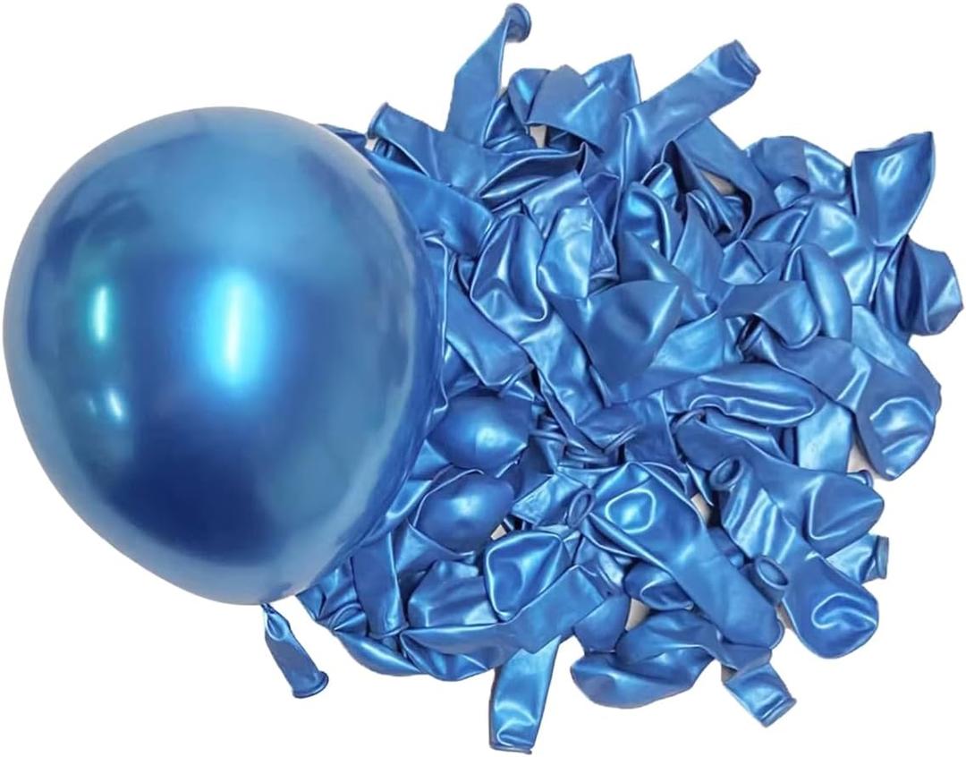 50PCS Metallic Chrome Balloons, 5 Inch Round Latex Birthday Balloons for Party Wedding Engagement Graduation Decorations, Blue