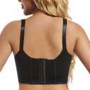 Push Up Bra for Women - Uplift Sculpting T-Shirt Bra with Full Back Coverage and Back Fat Smoothing (Black, L)
