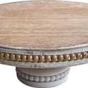 dwellington Large Round Wood Risers for Display, 12" Decorative Rustic Farmhouse Cake Stand Pedestal Tray for Home and Kitchen Decor