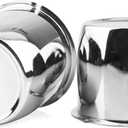 2Pcs 2.64inch Trailer Wheel Center Caps Push Through 2.64" Bore 2.4" Tall for Truck SUV RV Wheel Rim, Chrome Silver Wheel Cover