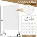 Metal Pegboard Display Stand 3.5 x 5.5 Feet, Adjustable Height with 40 Peg Board Hooks and Wheels, Pegboard Display Rack, Craft Display Rack, Retail Display Rack, Garage Peg Board