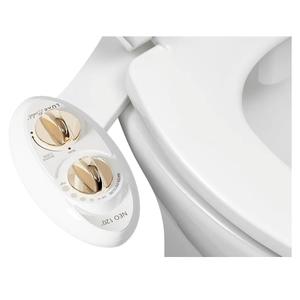 LUXE Bidet NEO 120 - Single Nozzle, Self-Cleaning, Non-Electric Bidet Attachment for Toilet Seat, Adjustable Water Pressure, Rear Wash (Gold)