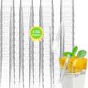 200 Pack 3 oz Plastic Mini Dessert Cups with Spoons, Square Tall Clear Shooter Cups for Dessert, Individual Treat Cups, for Cake Parfait Appetizer Mousse Yogurt Pudding Fruit