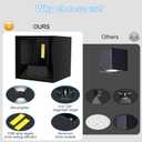 ledmo 20W High Power Modern Outdoor Wall Sconce Light Creative Adjustable Beam Square Up and Down Exterior Wall Lights Fixture Anti-Rust Aluminum IP65 6000K 1800LM Black for Patio Garage House 4 Pack