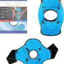 Brookstone Knee Ice Pack Wrap With Silica Beads - Hot and Cold Therapy for Pain Relief - Reusable for Swelling, Injuries, and Post-Surgery Recovery - Azure Blue