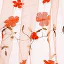 MECCANIXITY 5 Yard Tulle Fabric 175"x51"3D Flower Embroidery Mesh Lace Fabric for DIY Handmade Clothing Wedding Dress Skirt Home Curtain Decoration, Orange