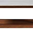 Kate and Laurel Abcott Midcentury Side Table, 20 x 12 x 24, Walnut Brown and Gold, Decorative Two-Tier Bedroom Nightstand Table with Genuine Marble Tabletop