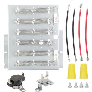 964P3 61927 for Speed Queen Dryer Element, Replaces 964P3 61927 61195 D510329P, Fits Models ADE3SRGS173TW01 ADE3LRGS171TW01 ADE30RGS171TW01 ADE3SRGS175TW01, Dryer Heating Element Include Thermal Fuse