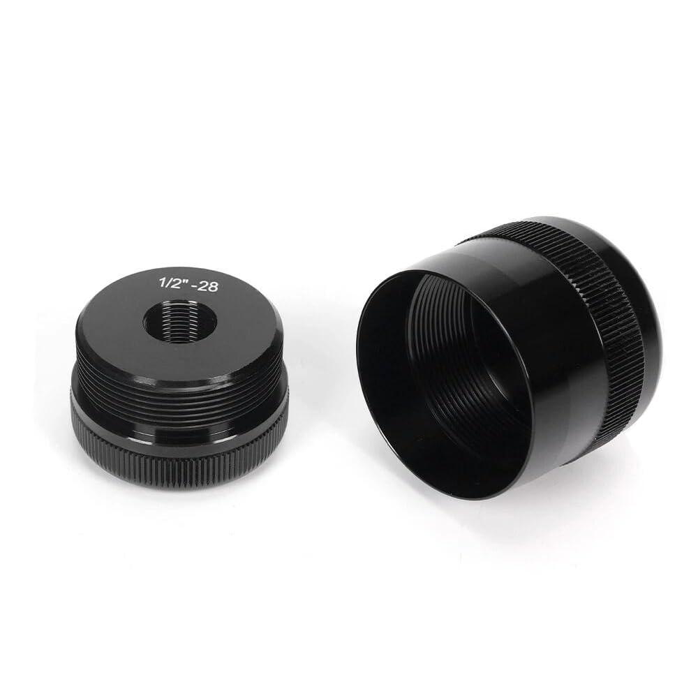 1/2"-28 Threaded Aluminum End Cap, Replacement Threaded End Cap for 1/2"-28 Cell Tubes, Black