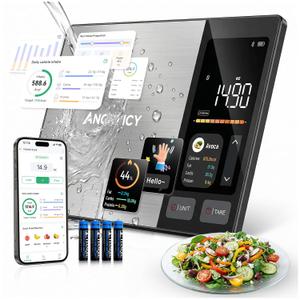 Smart Food Scale with Nutritional Calculator, Free APP with 24 Nutrients | Supports Tracking Calories, Macro - Stainless Steel Digital Food Scale for Meal Prep Weight Loss, Grams/Ounces, 11lb Capacity
