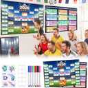 World Cup Schedule Poster 2026, 2 PCS 40.5"28.7" Large Tournament Record Wall Charts Includes Markers, Football Poster Great 2026 World Cup Merchandise Gift for Soccer Party, Home, Office & Bar Decor