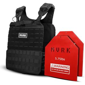 MVRK Adjustable Weighted Vest - Tactical MOLLE Fitness Training Vest with 3.75, 5.75, 8.75lbs. Plates - Adjustable & Slim Design for Running, Lifting, Hiking, Strength Training - Workout Equipment - 14 Pounds