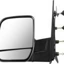 ECCPP Driver Side Mirrors, Left Rear View Mirrors fit 2003-2013 For Ford E-150 E-250 2004-2013 For Ford E-350 E-450 Super Duty E-450 Econoline Black Manual Folding