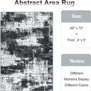 4x6 Area Rug, Modern Abstract Carpet for Bedroom, Soft Washable Rugs for Living Room, Non Slip Thin Low Pile Floor Carpets for Dorm Dining Room Entryway Office Decor, Black Gray