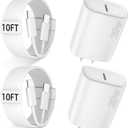 iPhone 17 16 15 Pro Max Charger Fast Charging, 10 FT iPhone Charger Fast Charging USB C Charger Cable Cord Long with 20W PD iPhone 17 Chargers Block for Apple iPhone 17/17 Pro Max/17 Air/16/15, iPad