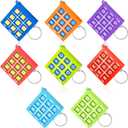 Hicarer Tic Tac Toe Keychain for Kids Ages 8-12 Party Favors Plastic Keyholders Game for Goodie Bags Mini Backpack Valentines Birthday Party(Bright Color,64 Pcs)