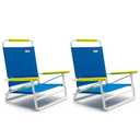 SunnyFeel Low Folding Beach Chair for Adults, Lightweight Beach Chair, Portable Camping Sand Chairs with Hard Armrest, Supports 300lbs for Beach Lawn Concert