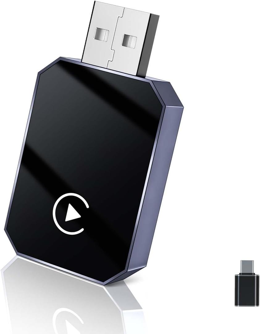 2 in 1 CarPlay Wireless Adapter & Android Auto Wireless Adapter, Low Latency for Cars with Built-in Carplay and Carplay for iPhone 10+ & Android 11+