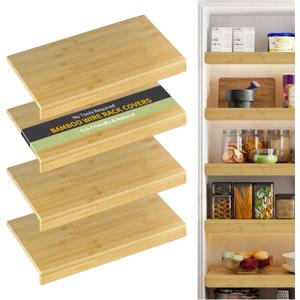 Bamboo Wire Shelf Covers, 30" W x 16" D, 4-Pack, Natural