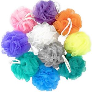 10 Pcs Bath Loofah Shower,Mesh Sponge Pouf,Soft Mesh Shower Loofahs for Body Wash,Bathing Accessories,Bathroom(10 Colors)
