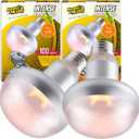 Basking Light for Reptiles, 2-Pack 100W Upgraded Intense Basking Spot, Reptile Heat Bulb Light, UVA Heat Lamp Bulbs for Bearded Dragon Turtle Chicken