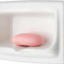 1 Pcs White Vintage Recessed Ceramic Soap Dish for Shower Wall, Space-Saving, Retro Ceramic Soap Holder, Self-draining Built-in Holder for Bathroom & Laundry Keep Dish Dry (Recessed)