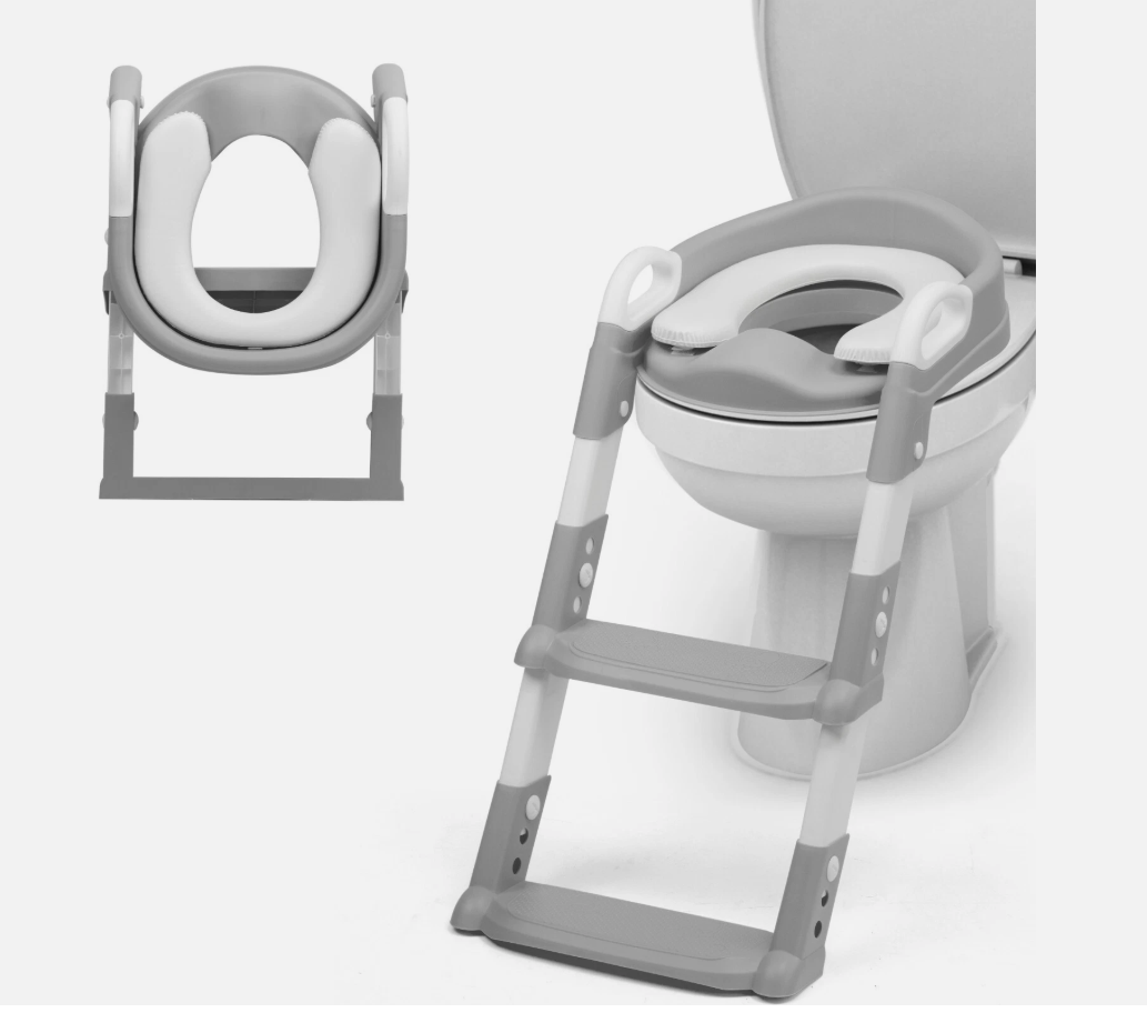 Children Toilet Seat & Ladder Toddler Training Step Up Easy Fold Down For Kids