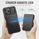 for iPhone 17 Pro Max Wallet Case Compatible with Magsafe, Magnetic RFID Blocking Card Holder Kickstand 2 in 1 Detachable Case for iPhone 17 Pro Max 6.9", Black