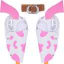 ArtCreativity Pink Cowgirl Holster and Western Toy Gun Set - Pink Toy Gun with Holster for Girls Cowgirl Costume, 2 Gun Toys, and Brown Western Belt - Cowgirl Accessories for Girls Halloween Costume
