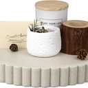 Decorative Coffee Table Tray, 11" Round Resin Coffee Table Centerpiece Tray for Home Decor, Modern Organizer for Living Room, Console or Dresser, Beige