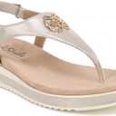 LifeStride Women's Zeeta Thong Sandals (Size 6 M, Beige Metallic)