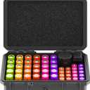 KIWIFOTOS 58 Slots AA AAA Battery Case Holder with Tester IP67 Waterproof Outdoor Household Batteries Storage Organizer Container with CR2032 Coin Cell Battery Holder