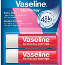 Vaseline Lip Therapy Care Rosy, Fast-Acting Nourishment, Ideal for Chapped, Dry, Cracked, or Damaged Lips, Lip Balm, 1 Pack, 0.16 Oz Each